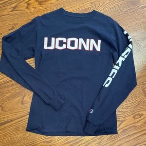 Brand New (No Tags) Champion UCONN Logo Long Sleeve Tee in Navy (Size S)